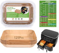 (125PCS) Air Fryer Liners, Disposable for Ninja Dual Air Fryer accessories, Parchment Paper liners rectangle 8.6''*5.5''