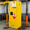 24 Gal Safety Storage Flammable Cabinet, Adjustable Shelf Galvanized Steel 3 Point Locker Flammable Storage Cabinet, for Commercial, Industrial and Lab