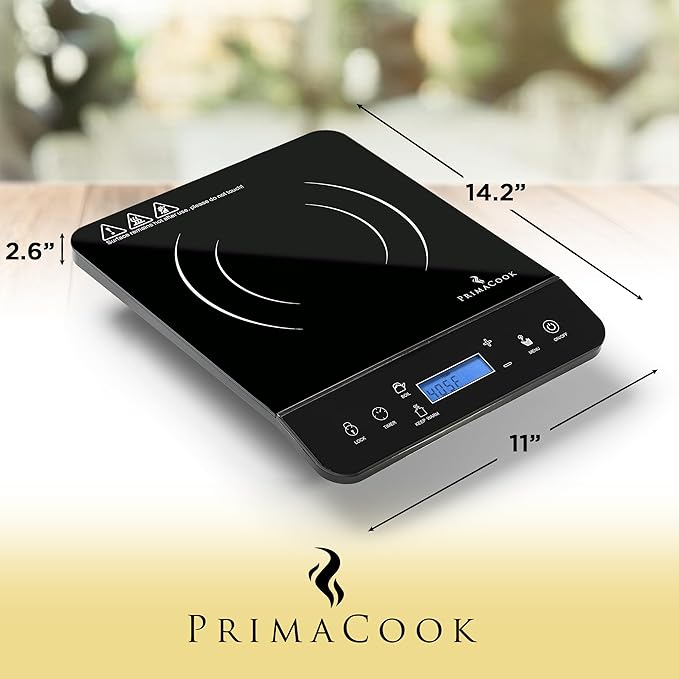 Hot Plate - Portable Induction Cooktop - Countertop Single Burner - Safe, Fast Heating for Gourmet Cooking - Sleek Design with Touch Controls - Energy Efficient Home Food Preparation (Black)
