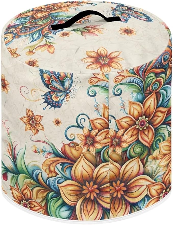 Vintage Floral Pressure Cooker Cover Instant Pot Accessories Instant Pot Kitchen Appliance Dust Cover with Pockets for Rice Cooker Air Fryer Slow Cooker Dust Covers for Kitchen Size L