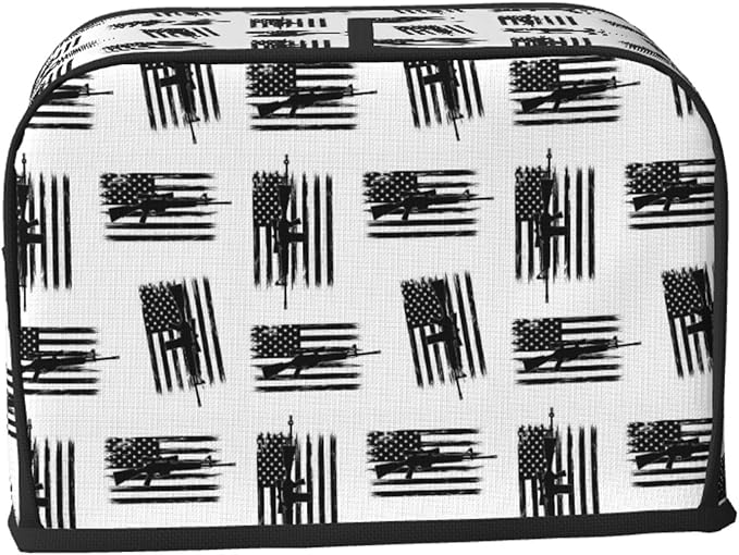 2 Slice Toaster Cover American Hunting Flag, Polyester Dust & Fingerprint Protection with Pocket, Machine Washable Kitchen Appliance Cover