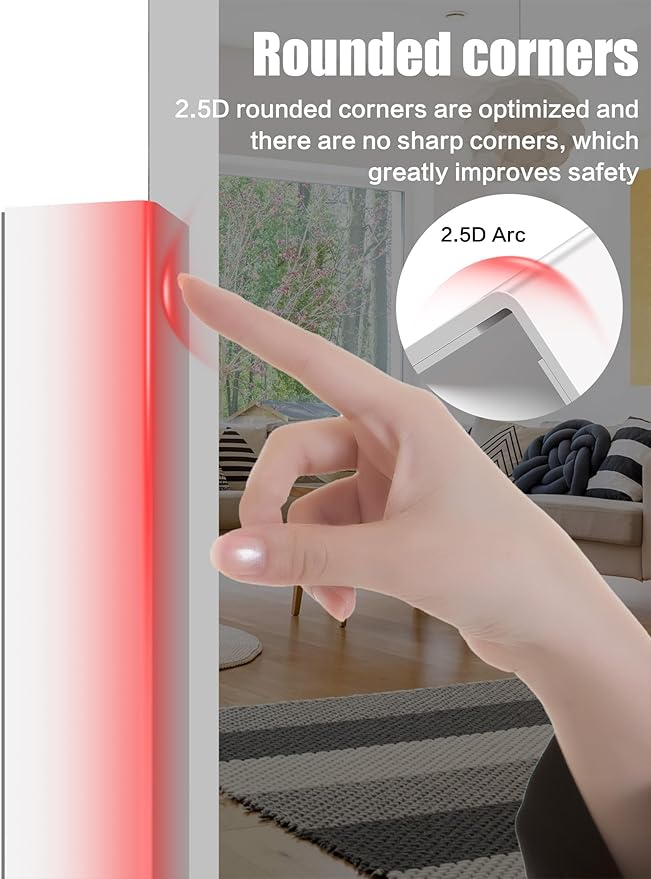 ‎Frychee Wall Corner Protector, Walls Edge Protector，Self-Adhesive Wall Corner Guards,PVC Double Side Edge Protector， Furniture Stairs Guard (4, 2.5x90cm/0.98x35.4in)