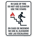 in Case of Fire Do Not Use Elevator Use The Stairs Bilingual Sign, Fire Safety Sign, 18x24 Inches, Rust Free .063 Aluminum, Fade Resistant, Indoor/Outdoor Use, Made in USA