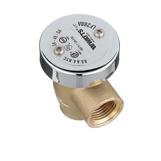 Watts LF288A 1/2" Lead-Free Brass Anti-Siphon Vacuum Breaker Backflow Preventer, Female NPT Inlet and Outlet, Silicone Disc Seat, Chrome Hood, Low-Flow Applications