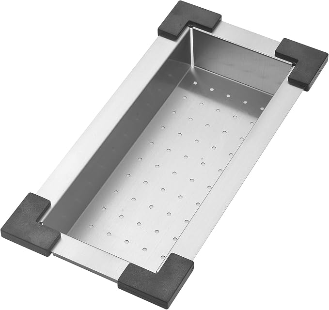 STARSTAR Workstation Ledge Topmount/Drop-in Single Bowl Satin Matte Stainless Steel Kitchen/Yard/Bar/Laundry/Office Sink, With Grid, Colander, Cutting Board, Strainer (23x20x9 Gold)