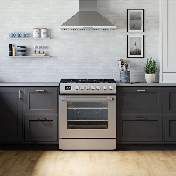 Rangaire RRG303TS 30" Gas Range Oven with Timer - Stainless Steel, Sealed Burners, Convection Fan, Easy Reach Racks