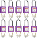 SAFBY Lockout Tagout Locks, Safety Padlock, Keyed Differently Loto Safety Padlocks for Lock Out Tag Out Kits Station (Purple 1-10)
