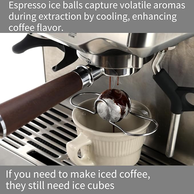 Upgrade 2 Pack Espresso Frozen Ball for Espresso Coffee, Stainless Steel Espresso Chilling Ball Espresso Cooler Espresso Machine Accessories