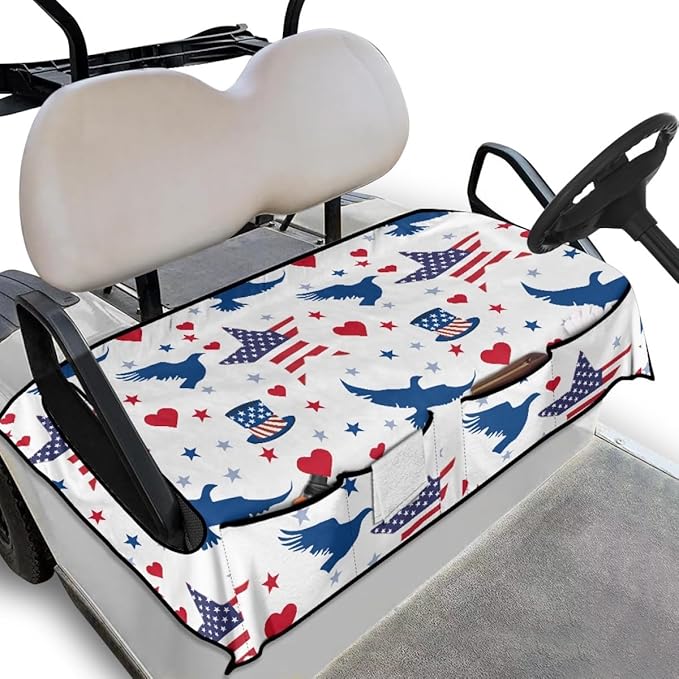 Golf Cart Seat Cushion Cover with Soft Microfiber Surface and Waterproof Layer for Outdoor Golf and Utility Cart Use