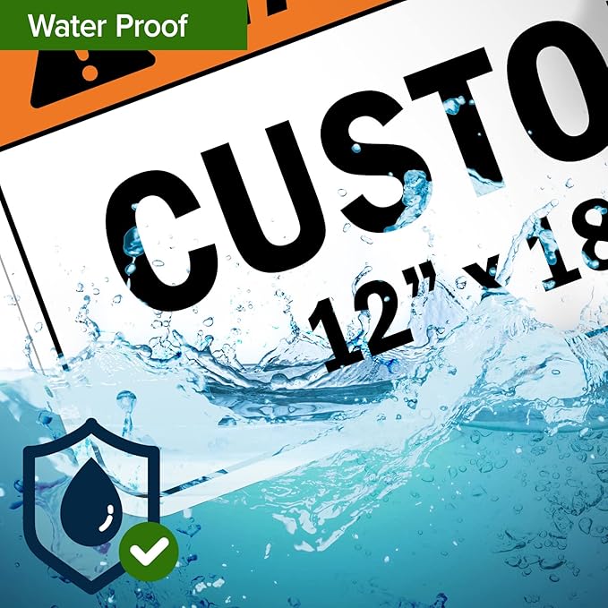 Custom warning Sign, Ansi Sign, Osha Compliant, 12x18 Inches, Rust Free .063 Aluminum, Fade Resistant, Made in USA by My Sign Center