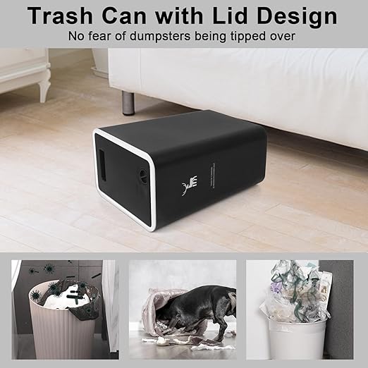 XPIY Trash Can with Lid, 2 Pack 4 Gallons/15 Liters Garbage Can with Press Top, Small Trash Can Dog Proof, Plastic Trash Bin, Waste Basket for Bathroom|Kitchen|Bedroom|Office (2, Black)