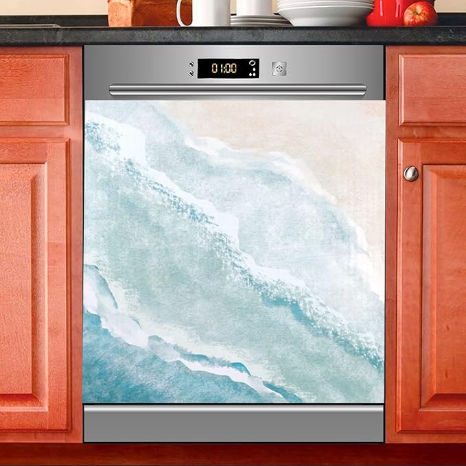 Bohemian Beach Dishwasher Magnet Cover Sticker Magnetic Refrigerator Panel Front Door Fridge Microwave Decal Decorative