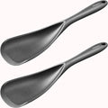 Cooking Spoon for Nonstick Cookwares, VOVOLY Silicone Spoon for Mixing, Scoop, and Scrape,Seamless Design, 12.6'', 2 Pack, Black