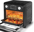 11QT Compact 2-Slice Air Fryer Toaster Oven with Reference Menus, 1500W Convection Countertop Oven, Adjustable Time & Temperature, Ideal for Singles & Couples, Black