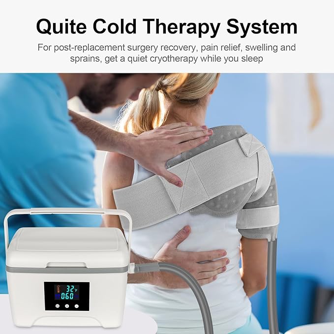 Cold Therapy Machine for Shoulder After Surgery with Programmable Timer Looped Panel, Ice Machine for Shoulder Rotator Cuff Replacement Recovery Pain Relief