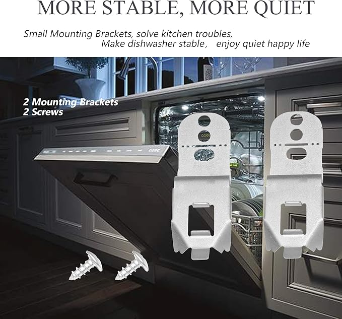 2 PCS Dishwasher Mounting Bracket 00628371 Compatible with Bosch - Replaces 628371, 00619985