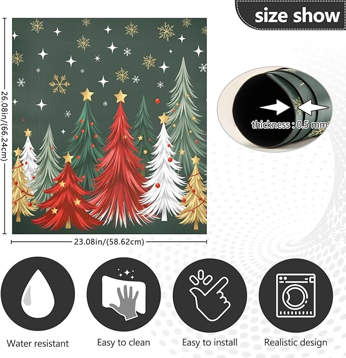 Christmas Tree Dishwasher Magnet Cover Panel Green Xmas Magnetic Dishwasher Covers Refrigerator Sticker Decal Decorative Washing Machine Cover for Home Kitchen,23x26in