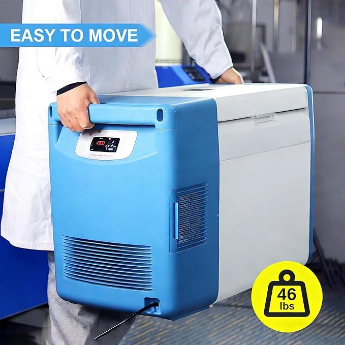 0.8 Cu.Ft Ultra Low Temperature Freezer -123 °F, Portable Lab Cryogenic Freezer Refrigerator Digital Display, Silent Operation & Compact Size, Lab Freezers for Research/Biotech Use/Sample Preservation