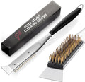 Hans Grill 2-in-1 Pizza Oven Brush & Scraper | Dual-Purpose Pizza Stone Brush Scraper with Stainless Steel Head | Outdoor Oven Cleaning Accessories, Stone Cleaner, Essential Cooking Tools.