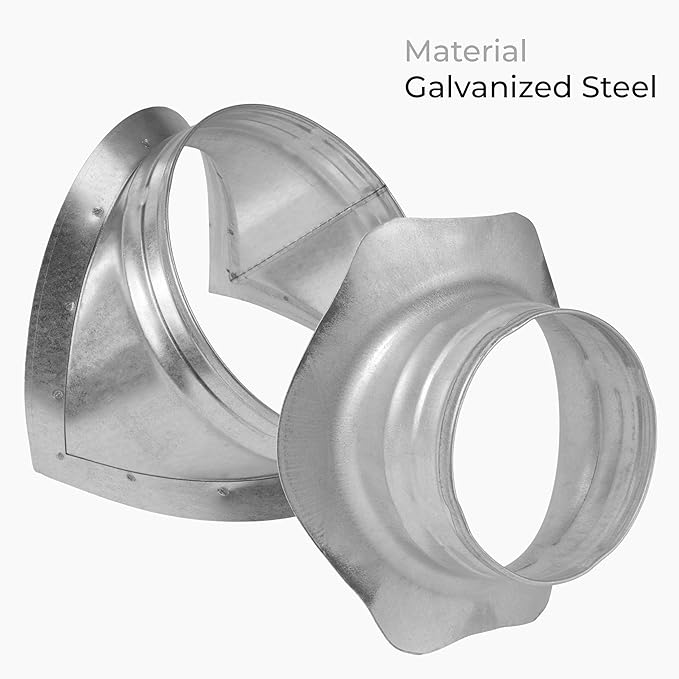 Galvanized Steel Saddle Takeoff – Round 90 Degree Splitter for 10” Duct with 4" Outlet Branch Connector - Range Hood Duct Adapter - Heavy Duty Supply/Exhaust Air Ventilation Duct Work Collar