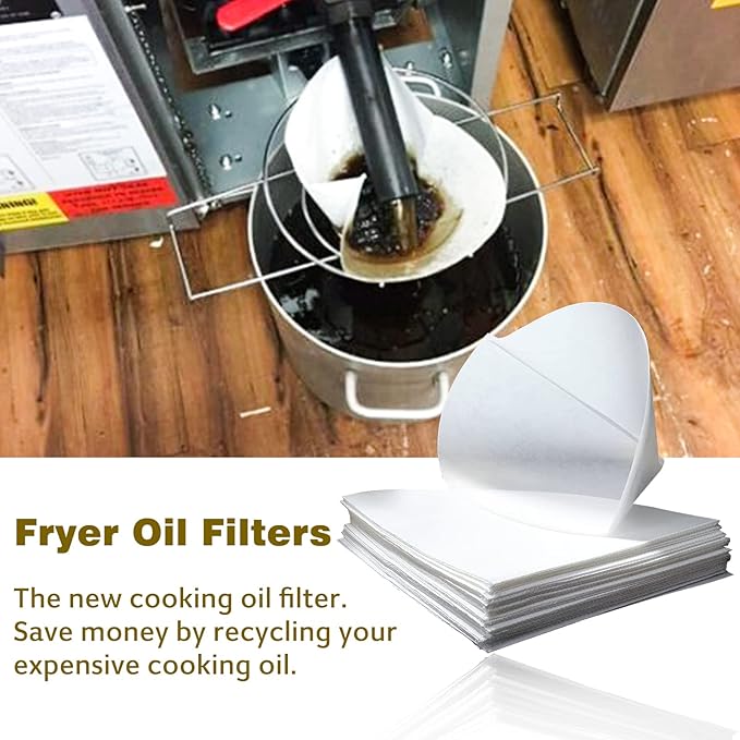 30 Pack 10" Deep Fryer Oil Filters, Best Non Woven Cooking Oil Strainer, Premium Maple Syrup Filter Set, Cones Commercial Filter for Restaurants, Kitchen, Cafes, Food Trucks, Hotels