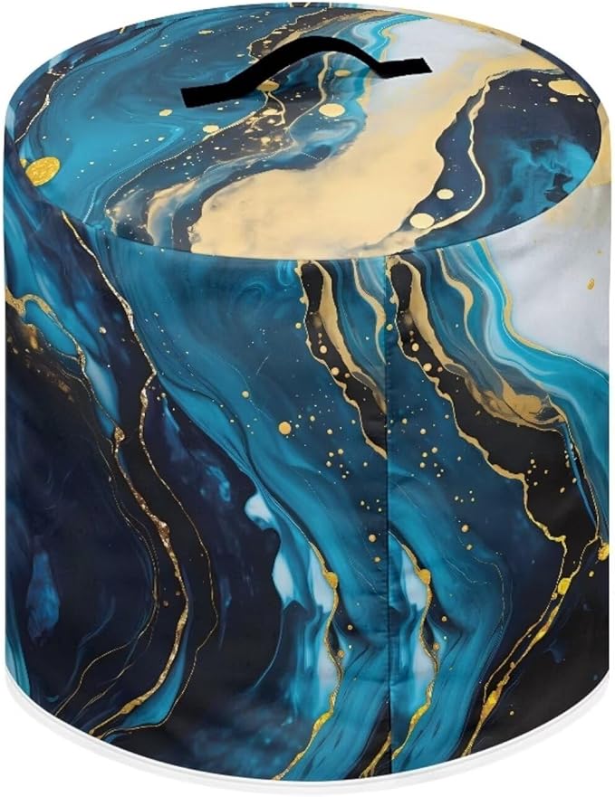 Flashideas Blue Marble Print Pressure Cooker Cover for Women Dust-proof Cover for Rice Cooker Air Fryer Kitchen Appliance Covers with Top Handle and Pocket Home Kitchen Decor Gifts for Friends