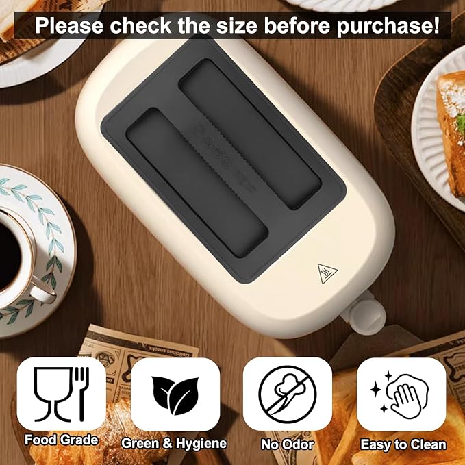 2Pack Silicone Toaster Cover,Heat Resistant Bread Machine Cover Toaster Lid Bread Maker Top Cover,Toaster Appliances Top Cover Bread Maker Dust Cover Sandwich Machine Part Accessories for Clean(Black)