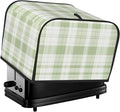 4 Slice Toaster Cover for Kitchen Pastel Green Buffalo Plaid Waterproof and Dustproof Toaster Dust Cover with Side Pockets Decorative Universal Cover for Wide Slot Toasters and Small Appliances