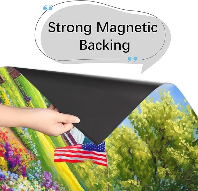 Dishwasher Magnet Cover American Flag Flower Truck Front Dishwasher Cover Decoration Reusable Magnetic Door Cover Panel Decal Home Appliances Stickers Kitchen Refrigerator Fridge 23"x26"