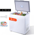 VEVOR Chest Freezer, 5 Cu.ft Compact Deep Freezer, Free Standing Top Open Door Chest Freezers with 2 Removable Baskets & Adjustable Thermostat - Energy Saving, Low Noise & Garage Ready, White