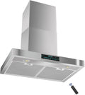 KMA-E30 Wall Mount Range Hood with 4-Speed Fan,900CFM Powerful Suction,30 Inch Stainless Steel Ducted Kitchen Vent Hood Extractor with Led Lights,Smart Touch Panel and Remote Control