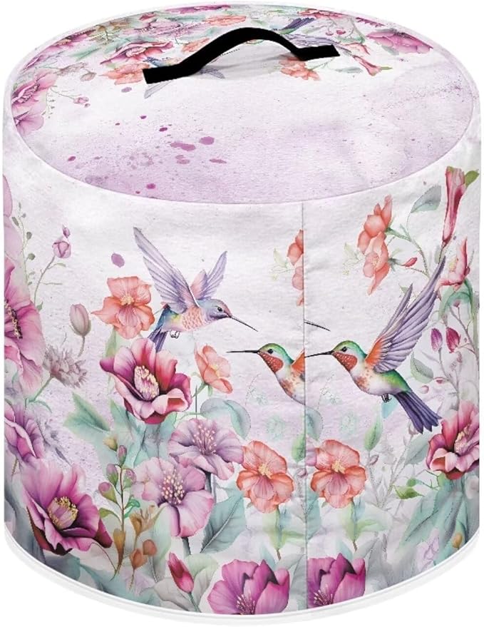 Hummingbird Pattern Air Fryer Cover Washable Pressure Cooker Dust Cover for 3 Qt Small Kitchen Appliance Cover with Top Handle Dust Protection Bread Cover