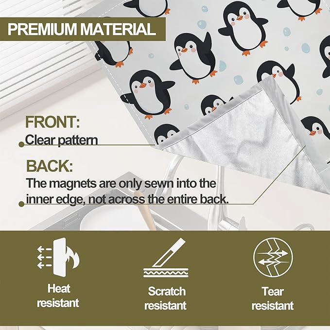 Dishwasher Magnet Cover,Cute Cartoon Penguins Dishwasher Cover Magnetic Home Appliances Refrigerator Decorative 23" x 26"