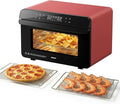 ROBAM Countertop Combi Steam Oven, 20-in-1 Multifunction Air Fryer, Convection Steam Roast & Bake, Multi-Stage Cooking, Self-Clean, Heat-Resistant, 7 Modes, 30 Built-In Recipes CT763 (Red)