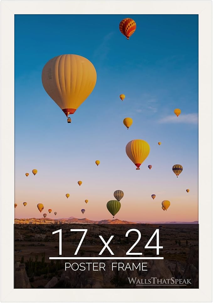 wallsthatspeak 17x24 White Picture Frame for Puzzles Posters Photos or Artwork