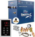 SteamSpa 12kW Steam Sauna Generator Premium Bundle 240V Steam Generator with Touch Pad Control, Steamheads, Pressure Relief Valve, Built-in Auto Drain and Plumber Quick Install Kit SS-PRT1200CH-A