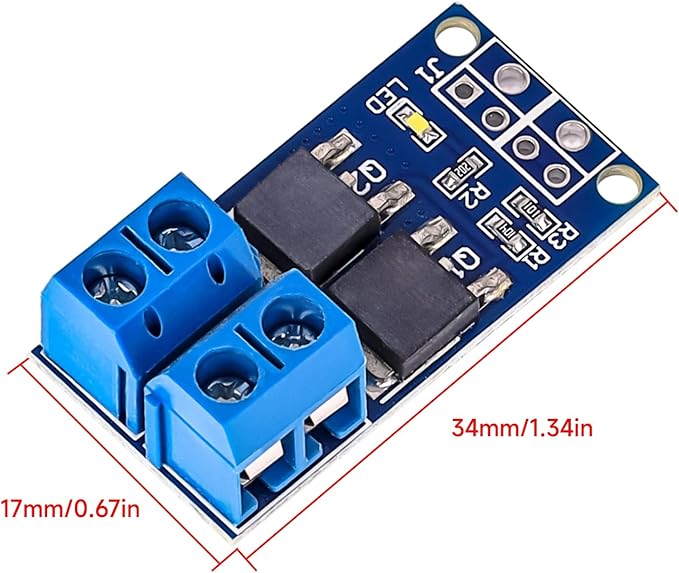 Mosfet 5PCS DC 400W 5V-36V Dual Mosfet High-Power Motor Controller Trigger Switch Drive Module 0-20KHz PWM Adjustment Electronic Switch Control Board Motor Speed Control Lamp Brightness Control