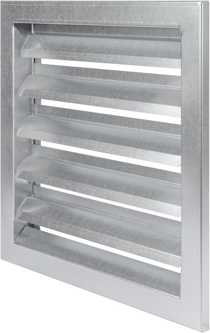 Repa Market 12" x 12" Inch Heavy Duty Galvanized Steel Exhaust Vent - Air Intake Wall Louvered Vent Grille - Outdoor/Indoor HVAC Vent Register - HVAC Crawl Space Durable Air Gable Vent