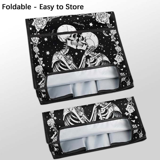 Kitchen Aid Mixer Cover Halloween Flower White Skull Stand Mixer Cover Compatible with 6-8 Quarts Stand Mixers, Dust Covers with Zipper Pocket Foldable Washable Kitchen Aid Organizer Bag