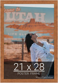 wallsthatspeak 21x28 Light Walnut Rustic Pine Picture Frame for Puzzles Posters Photos or Artwork