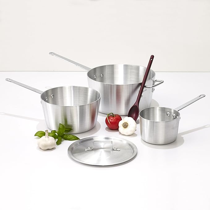 Winco Heavy-Duty Aluminum Tapered Sauce Pan, 3mm, 3.75 Quart