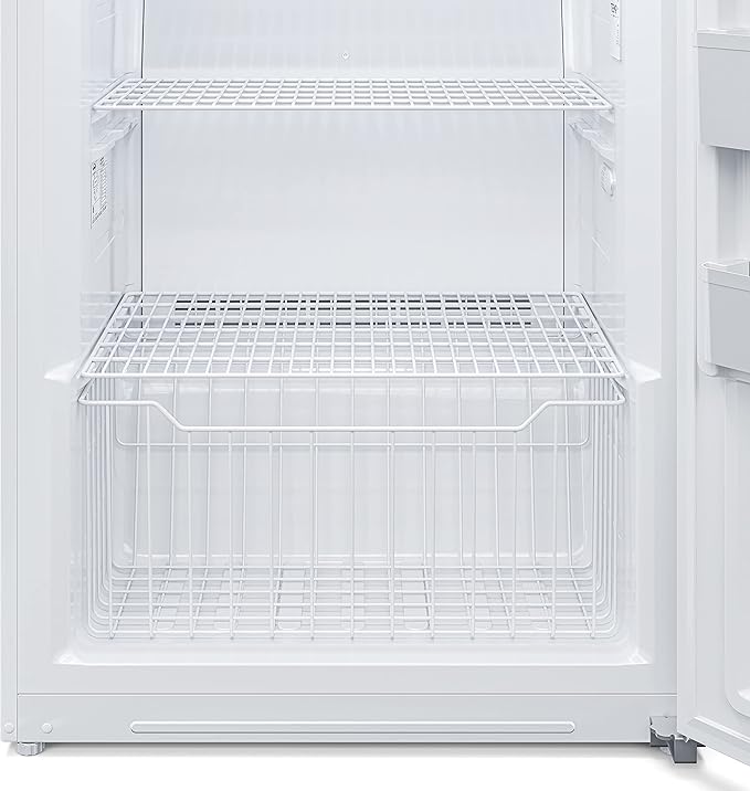 KoolMore Upright Freezer/Refrigerator Convertible, 2-in-1 Appliance, Home, Dorm, and Garage Ready Fridge/Freezer Storage for Fresh or Frozen Food and Drinks, Wire Shelves and Drawer [White] (RUF-17C)