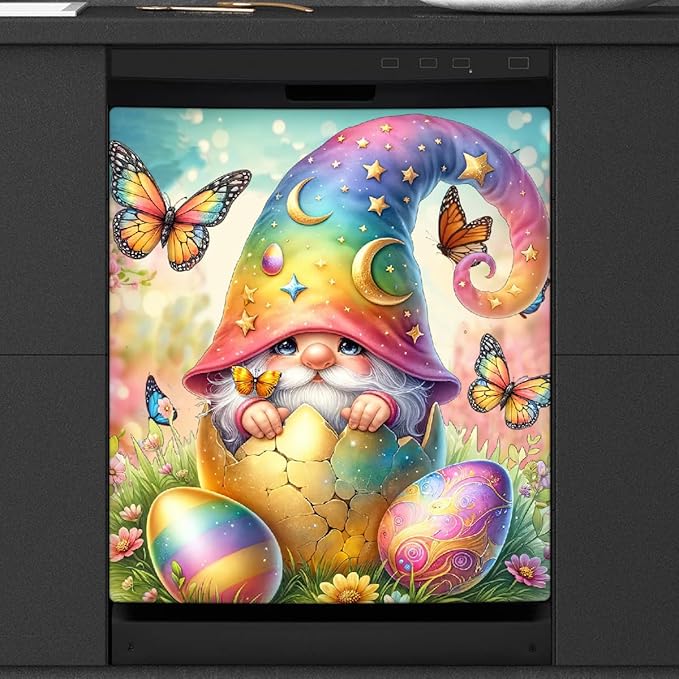 Dishwasher Magnet Cover Happy Easter30 Front Dishwasher Cover Decoration Reusable Magnetic Door Cover Panel Decal Home Appliances Stickers Kitchen Refrigerator Fridge 23"x26"