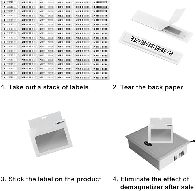 5000 pcs 58khz AM Security Tags Soft Labels Compatible with 58khz acousto-Magnetic EAS System (Mock Barcodes)