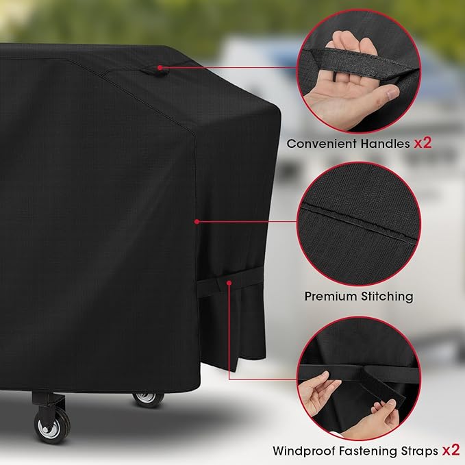 Unicook Griddle Cover for Blackstone 36 Inch 4 Burner Grill, Unique UV Resistant Waterproof Vinyl with Polyester Lining, Flat Top Gas Grill Cover for Pit Boss, Nexgrill, Camp Chef, Blue Rhino Razor