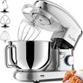Facelle Stand Mixer, Electric Kitchen Mixer, 660W 6 Speed Tilt-Head stand mixer with Pulse, Attachments include 6.5QT Bowl, Dishwasher Safe Beater,Dough Hook,Whisk for Dough,Baking,Cakes,Cookie-Silver