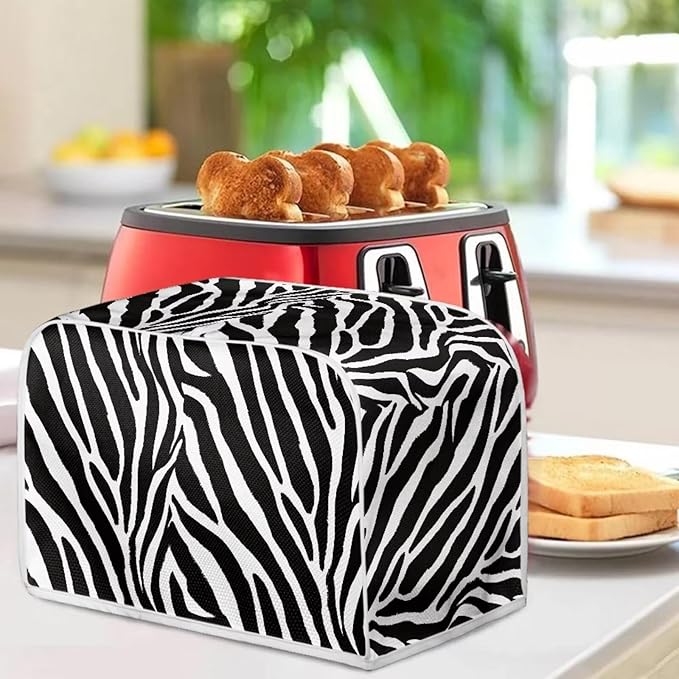 Zebra Stripe Toaster Covers 2 Slice Dust Protection Bread Maker Protectors with Top Handle Kitchen Accessories Appliance Toaster Bread Machine Cover Keep Clean