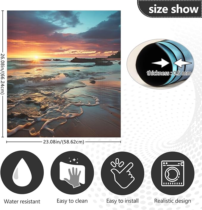 senya Dishwasher Magnet Cover Panel for The Front Foamy Waves Dish Washer Door Sticker