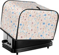 4 Slice Toaster Cover for Kitchen Wildflower Pattern Pastel Botanical Waterproof Dustproof Toaster Dust Cover with Side Pockets Decorative Universal Cover for Wide Slot Toasters Small Appliances