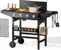 MFSTUDIO 3-in-1 Stove and Griddle Combo Gas Grill 4-Burner Propane Grills 52,000 BTU High Output for Outdoor Patio Barbecue and Meals